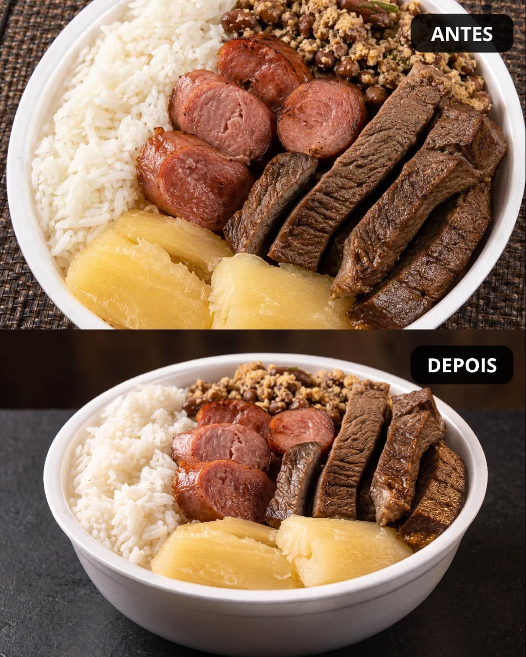 Antes e depois: Marmita executiva